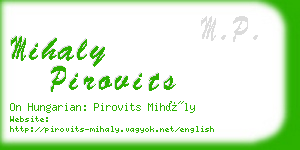 mihaly pirovits business card